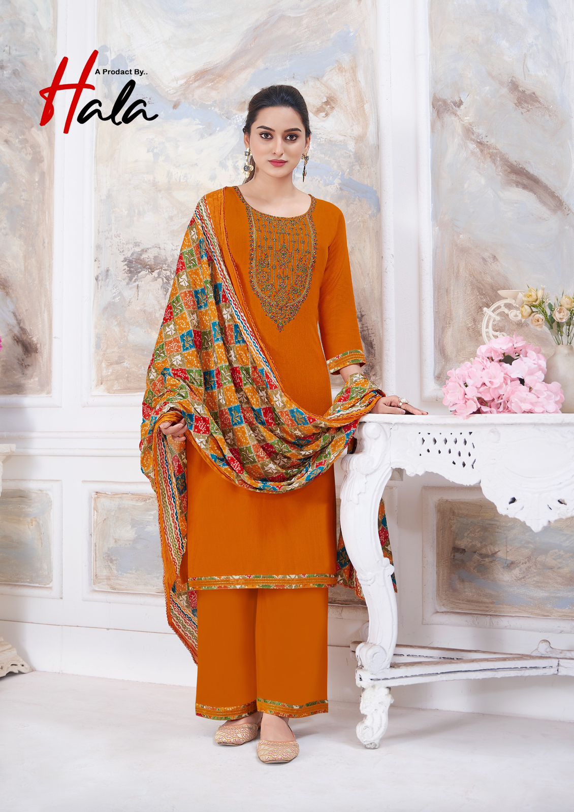 Nigaar Vol 1 By Hala Rayon Slub Dress Material Wholesale Clothing Suppliers In India
